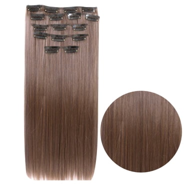 facefd 16pcs 60cm Hair Extending Natural Like Hairpieces Synthetic Clip natural hair extending wig In Hair Fiber Extentions Wig