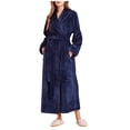 thumbnail image 1 of FAIWAD Women's Flannel Thickened Nightgown Soft Warm Fuzzy Fleece Robe Solid Color Bathrobe Loungewear with Pockets, 1 of 7