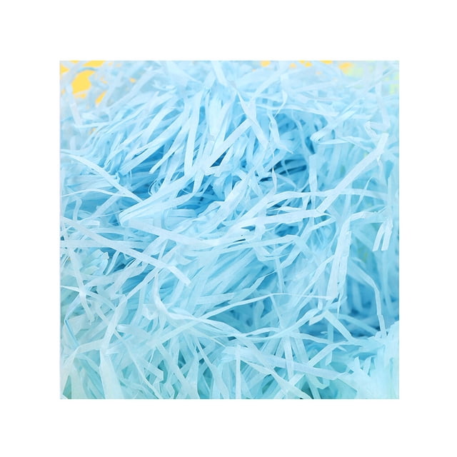 kurtrusly Crinkle Paper Raffia Shreds Colorful Boxes Filling Material DIY Packaging Confetti Wedding Party Greeting Tissue Accessories Sky Blue