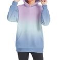 thumbnail image 4 of MeetoTime Sweat à Capuche Surdimensionné pour Filles et Garçons Manches Longues Col Rond Dégradé Couleur Enfants Automne Hiver Pull Tops, 4 of 6