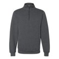 thumbnail image 1 of Dri Power Quarter-Zip Cadet Collar Sweatshirt, Black Heather - Large, 1 of 1