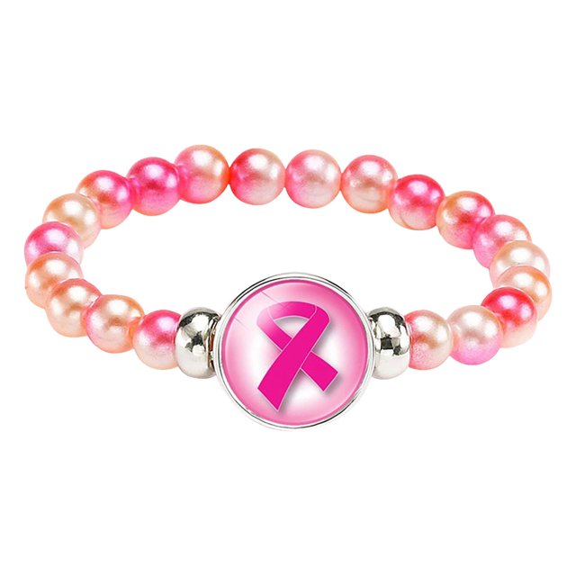 Cancer Awareness Bracelet Ribbon Charm Jewelry For Women Support Strength Inspirational