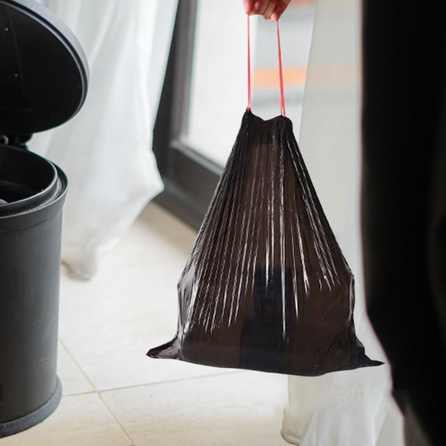 Meitianfacai Garbage Bags Household Portable Thickened Affordable Large Cleaning Bags Thickened Kitchen Drawstring Plastic Bags Sanitary Bags Thickened Garbage Bags