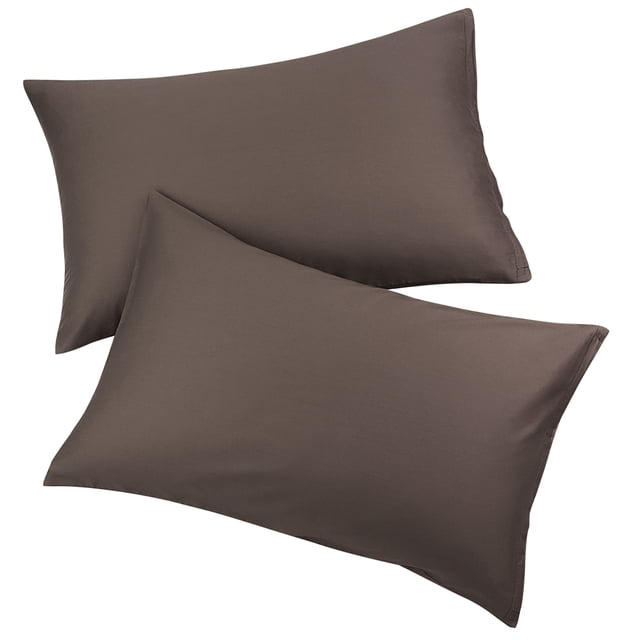 PiccoCasa Pure Cotton Pillowcases 2 Pcs Soft with Zipper Beaver Queen