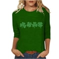 thumbnail image 2 of Lolmot T-Shirt Ample à Manches Trois-Quarts et Col Rond Imprimé pour la Saint-Patrick pour Femmes, 2 of 6