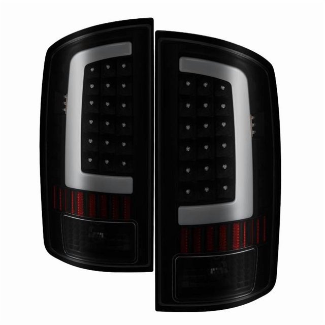 Xtune Tail Light Assembly 9040269 LED; Black Smoke Lens; Black Housing; Red Bulb; Set Of 2