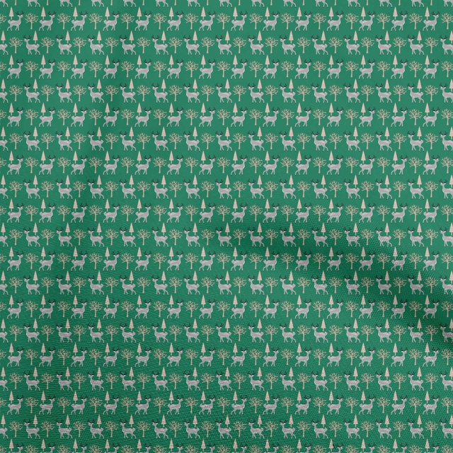 oneOone Rayon Green Fabric Animal Craft Projects Decor Fabric Printed By The Yard 56 Inch Wide