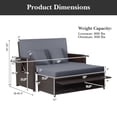 thumbnail image 3 of Costway Patio Rattan Loveseat Set Daybed Lounge Storage Ottoman Side Tables Adjust Gray, 3 of 10