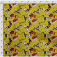 thumbnail image 4 of Soimoi Musical Instruments Print, Silk Fabric, Decor Sewing Fabric by The Yard 42 Inch Wide,Decorative Fabric for Shirts Suits Ties, White,Yellow & Red, 4 of 5