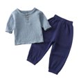 thumbnail image 1 of Birdeem Chemises pour Filles Mode Filles et Garçons Hauts Décontractés à Manches Longues Col Rond Ensemble Pantalon Long Uni, 1 of 12
