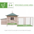 thumbnail image 4 of PawHut Chicken Coop Rabbit Hutch with Nesting Box Run Natural 77", 4 of 9