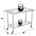 thumbnail image 3 of BeesClover Stainless Steel Table for Prep & Work with Backsplash, Kitchen Heavy Duty Table with Adjustable Under Shelf and Foot for Restaurant, Home and Hotel, 3 of 6