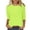 Green, variant on WTXUE T-Shirts 3/4 Sleeve, Crew Neck Shirts for Women's Slim T Shirt Top Cotton Solid | Casual for Women White S