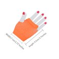 thumbnail image 3 of Unique Bargains Gants Résille Sans Doigts à Trou pour le Pouce pour Femmes Longueur Coude Orange Courts-1 Paire, 3 of 5