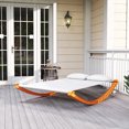 thumbnail image 2 of Outsunny Hamac de chaise longue à bascule avec support courbé en bois, 2 of 9