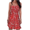 thumbnail image 1 of Pompotops Robe Sans Bretelles à Bande Élastique Style Bohème pour Femme Robes Robe Sans Manches à Imprimé Floral, 1 of 8