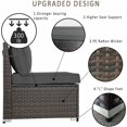 thumbnail image 3 of Kullavik Patio 6-Piece Steel Outdoor Wicker Sectional Sets with Cushions,Grey, 3 of 5