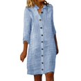 thumbnail image 1 of Kcodviy Robe Polyvalente à Rayures pour Femmes, Robe d'Été Décontractée à Boutons, Robe Midi Ample à Rayures, Robe Chemise, 1 of 5