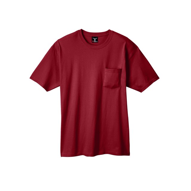Hanes Beefy-T Men`s Pocket T-Shirt, S, Cardinal