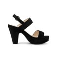 thumbnail image 3 of BLISSFUL STEP Women Platform Slingback Block Heeled Sandals Black 6, 3 of 6