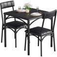 thumbnail image 1 of Bingirl Small 3-Piece Dining Table Set for 2: Kitchen Table with Cushioned Upholstered Chairs, Ideal for Kitchens, Apartments, and Small Dining Spaces (Black), 1 of 9