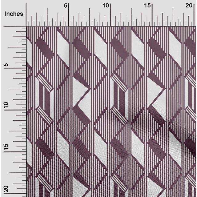 oneOone Georgette Viscose Fabric Parallelogram & Triangle Geometric Printed Craft Fabric BTY 42 Inch Wide