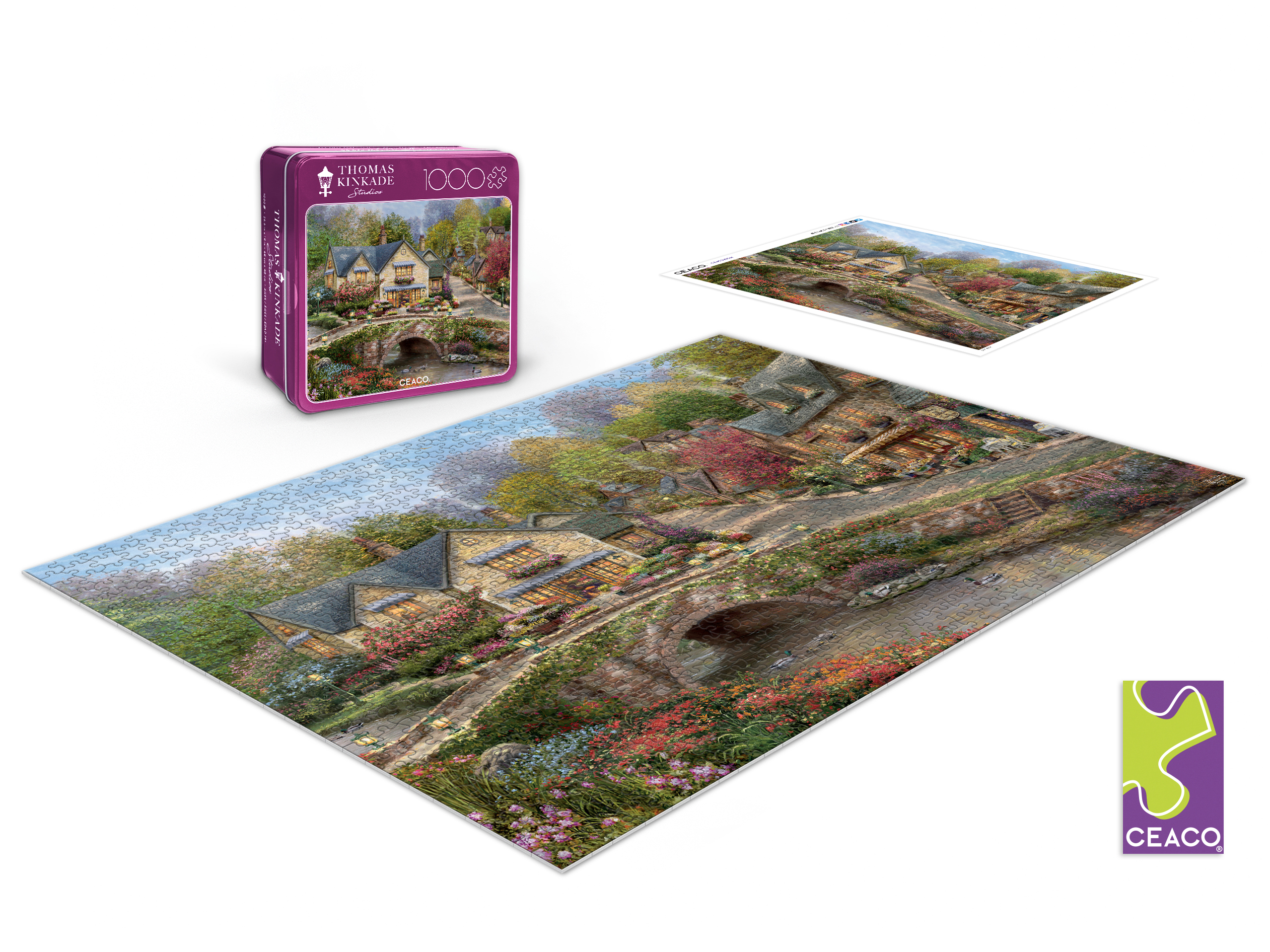 Ceaco Summer In Cobblestone Village Puzzle de 1000 pièces à emboîtement