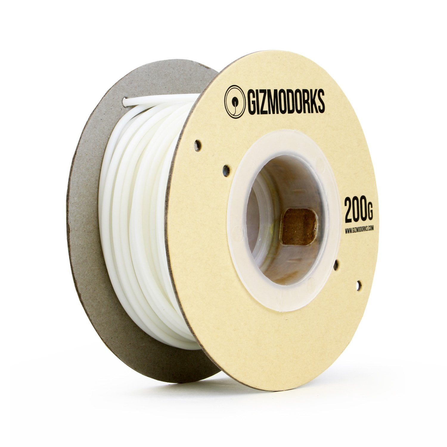 Gizmo Dorks PETG Filament for 3D Printers 3mm (2.85mm) 200g, White