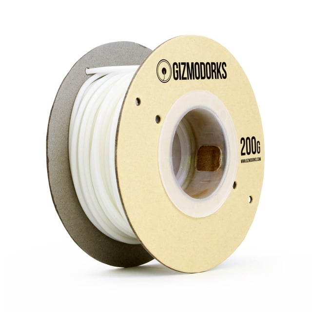 Gizmo Dorks PETG Filament for 3D Printers 3mm (2.85mm) 200g, White