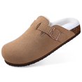 thumbnail image 1 of Fashion Women Suede Clogs Slippers Adjustable Buckle Slip on Footbed Home Clog Slippers Outdoor Beach Sandals With Arch support tzw, 1 of 7