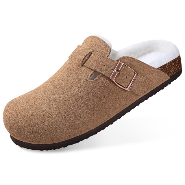 Fashion Women Suede Clogs Slippers Adjustable Buckle Slip on Footbed Home Clog Slippers Outdoor Beach Sandals With Arch support tzw