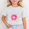 thumbnail image 2 of LUOGENLI T-Shirt pour Filles Enfants Mignon Imprimé à Manches Courtes Col Rond T-Shirt Maxi Hauts Ensembles Filles Tenue 2 Pcs Décontractée Blanc 3-4 Ans, 2 of 4