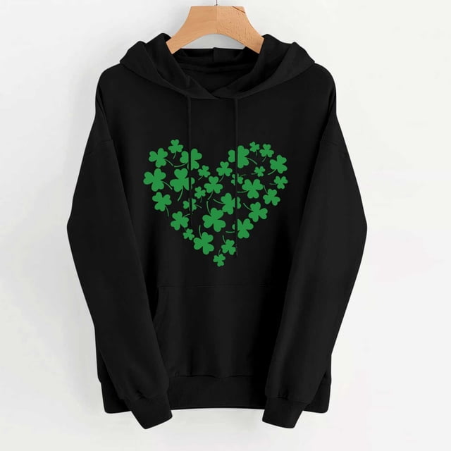 Pantalons pour Femmes Imprimé Fête de la Saint-Patrick Décontracté à Manches Longues Sweat à Capuche Ample Fête de la Saint-Patrick