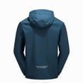 thumbnail image 4 of Sentmoon Lightweight Jacket Men Solid Color Long Sleeve Drawstring Hooded Neck Men's Coat Plus Size Zipper Windbreaker Clothes with Pockets Fall and Winter for Commuting and Bike Riding, 4 of 5