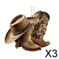thumbnail image 1 of DYNWAVECA 3xCowboy Hat Hanging Ornament Christmas Tree Purse Car Rearview Mirror Pendant 3 Pcs, 1 of 10