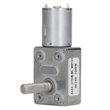 Uadme Moteur à Engrenages, Moteur à Engrenage à Vis sans Fin CC 10 TR/Min M8x33mm Haute Précision De Transmission en Aluminium Laiton Moteur De Réduction De Vitesse 24V