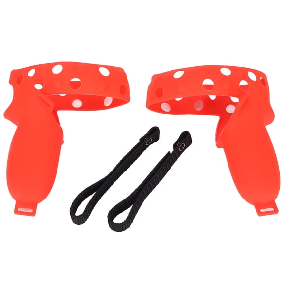 DEWIN Controller Grip Cover for Oculus Quest 2 VR Controller Handle Silicone Protective Cover with Adjustable Knuckle StrapRed
