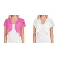 thumbnail image 1 of (2-Pack) Kcodviy Women Solid Short Womens Sweaters Plus Size Sleeve Cropped Bolero Open Light Knit Cardigans for Women Front Chiffon Cardigan, 1 of 6