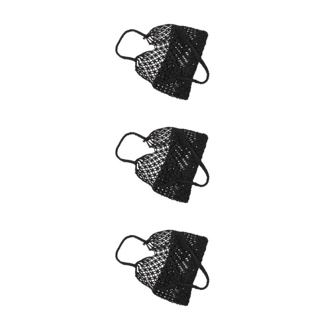 maskred Stylish And Functional Straw Handbag For All Needs Straw Beach Bag Shoulder Bag Straw Bag Tote Bag black 3Set