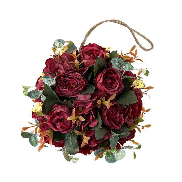 Abbracc Guirlande de Fleurs Décorative Suspendue pour Salon Porte Fête de Mariage Rouge