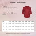 thumbnail image 5 of YUUMIN Unisex Men's Chef Jacket Chef Coat Hotel Kitchen Work Uniform Shirts Restaurant Cook Tops Black Short Sleeve 3XL, 5 of 5