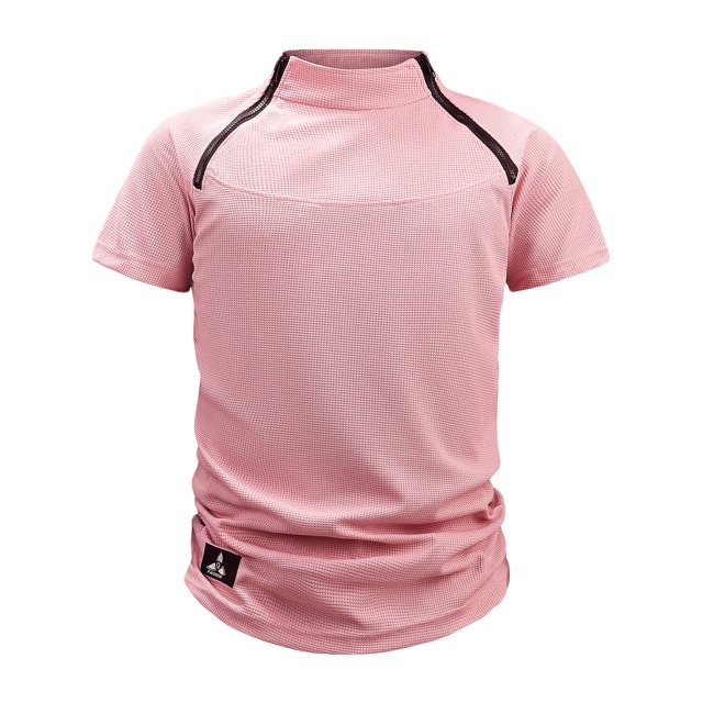 LSLJS Mens Mode Casual Shorts Stand Up Collar à Fermeture Éclair Col Rond, Vêtements d'Été Mens Shirts