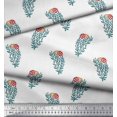 thumbnail image 2 of Soimoi Poly Georgette Fabric Leaves & Floral Block Fabric Prints by Yard 52 Inch Wide, 2 of 3