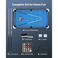thumbnail image 2 of VEVOR Pool Table, 7 ft Portable Billiards Tables, Adjustable Feet Stable Game Table, Entertainment Set Includes Ball, Cue, Rack, Chalk and Brush, Black with Bule Cloth, 2 of 9
