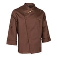 thumbnail image 3 of Unisex Chef Jackets Coat Long Sleeves Shirt Kitchen Uniforms Coffee L, 3 of 9