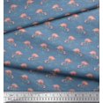 thumbnail image 3 of Soimoi Blue polyester Crepe Fabric Flamingo Bird Print Fabric by Yard 42 Inch Wide, 3 of 3