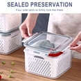 thumbnail image 2 of Pompotops Fruit Vegetable Storage Containers for Fridge Draining Fresh Containers 3 in 1 Produce Storage Containers Large Organizer Bins with Lid & Colander Clearance, 2 of 5