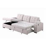 Davie LHF Sectional Sleeper Bed, Beige