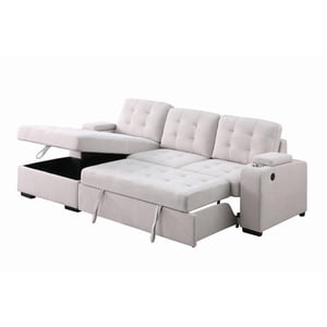 Davie LHF Sectional Sleeper Bed, Beige
