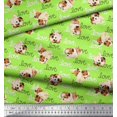 thumbnail image 3 of Soimoi Poly Georgette Fabric Love Text & Puppies Dog Printed Craft Fabric by the Yard 52 Inch Wide, 3 of 3